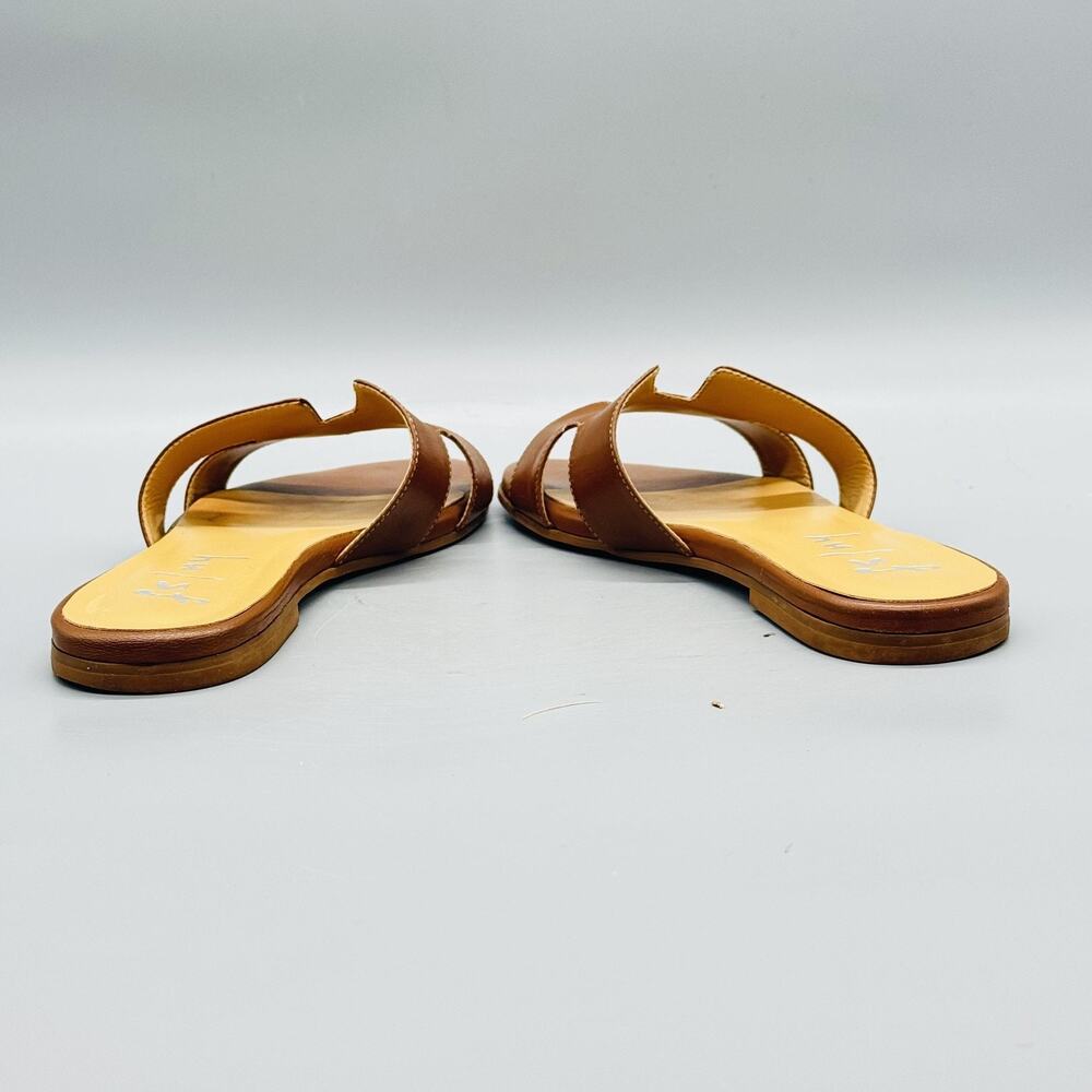 Fs/ny Sandals Womens 6.5 Brown Leather Slide Flat Slip On Casual Comfort Shoes - Picture 6 of 11